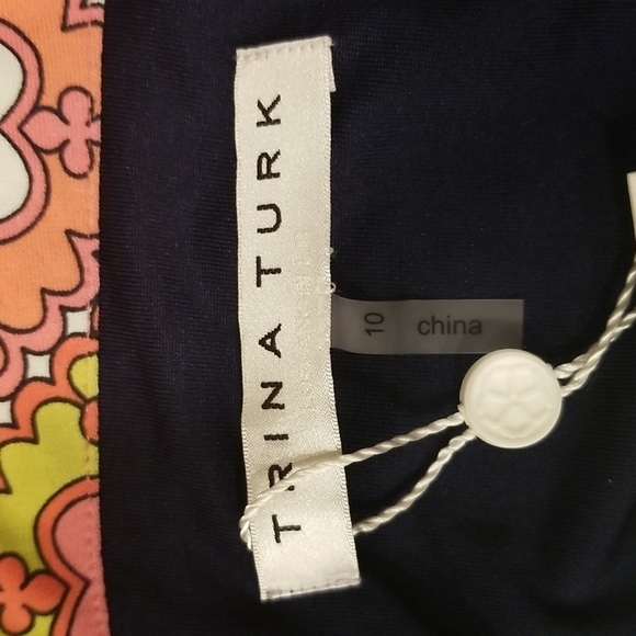 💕TRINA TURK💕 Print Jersey Halter Swim Cover-Up Dress 10 Large L NWT - Picture 14 of 16